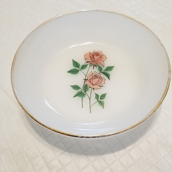 Anchor Hocking fire king anniversary rose 6 1/2 bowl - Picture 1 of 4